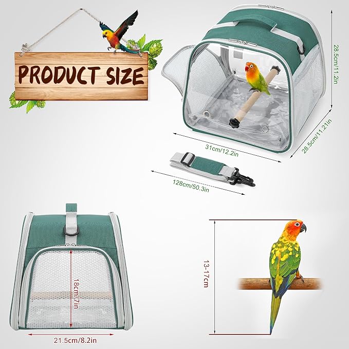 Small Bird Carrier, Large Window Travel Cage - Image 6