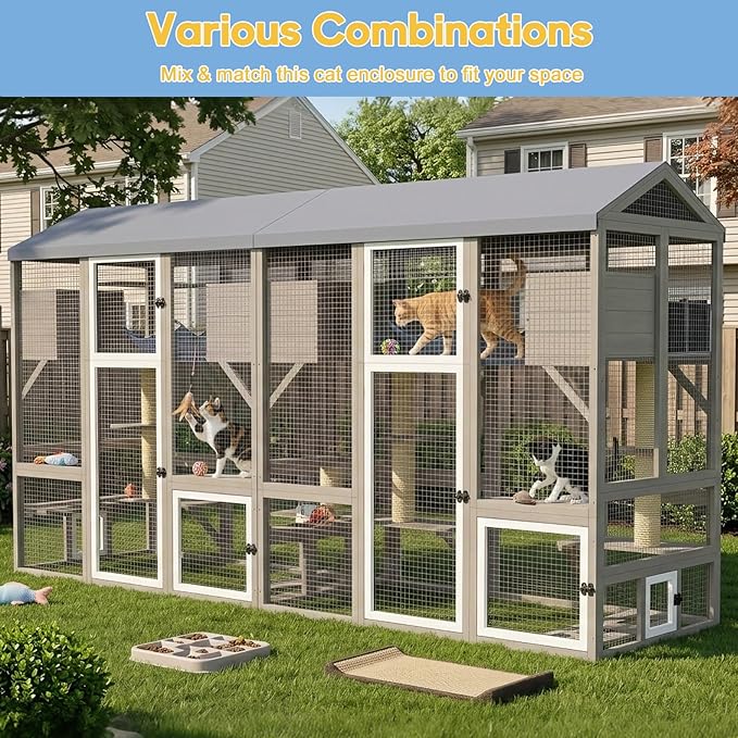 Ketive Catio Outdoor Cat Enclosure Large Walk-in Cat House - Image 8