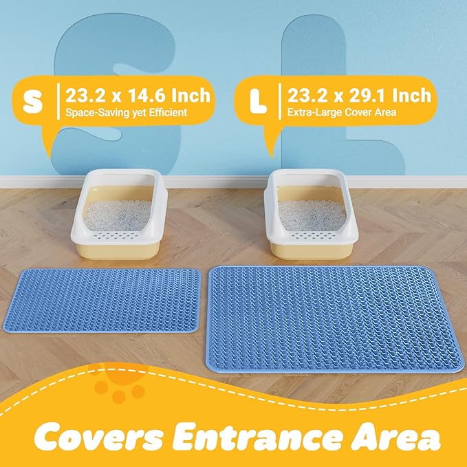 Cat Litter Mat - 30'' x 24'' Large Litter Trapping Mat, Waterproof, Urine-Proof - Image 2