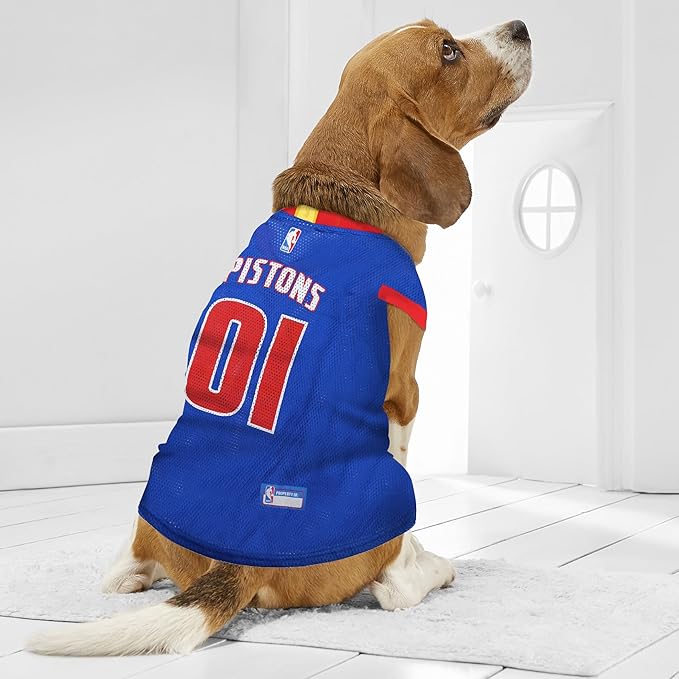 Pets First NBA DETROIT PISTONS DOG Jersey, Medium - Image 7