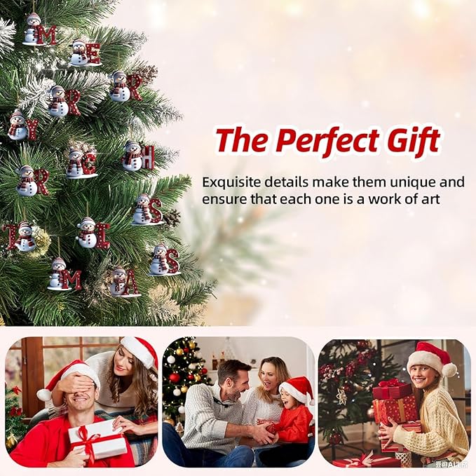 14 Pcs Christmas Snowman Ornaments Decorations Cute Snowman - Image 7