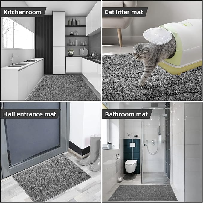 Cat Litter Mat, Litter Trapping Mat Soft on Kitty Paws, Waterproof, Easy Clean - Image 7