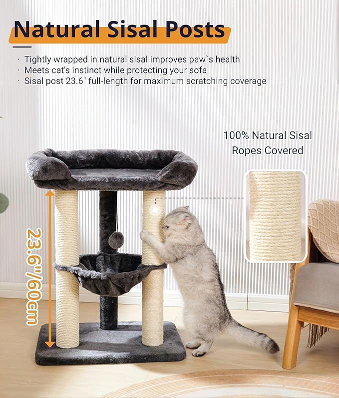 Happi N Pets 28" Cat Tree, Large Bed - Image 7