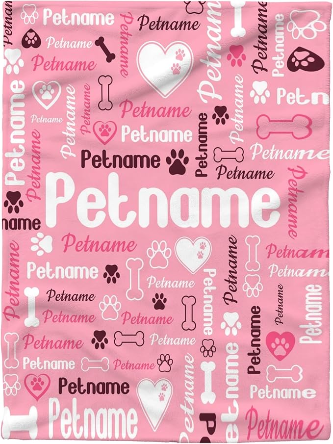 Custom Blanket with Dog Name Personalized Funny Throw Blankets Soft Warm Fleece - Image 7