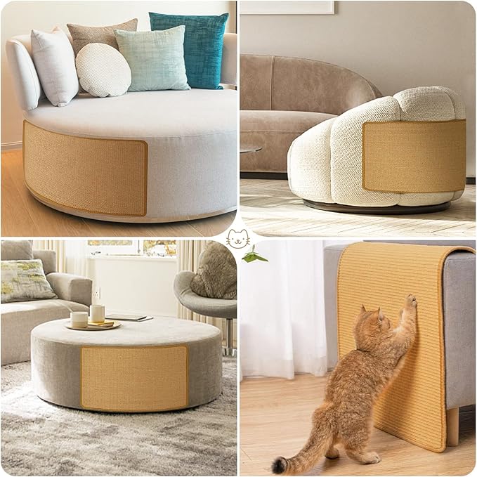 Graciadeco Carpet Cat Scratching Mat Sisal, 2 Packs Sisal Fabric Large 23.6" x - Image 7