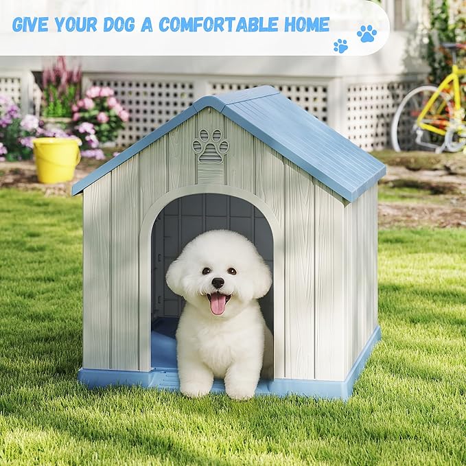 VIXZEN Dog House Outdoor, 26 Inch Resin Dog House Indoor Small Dog - Image 7