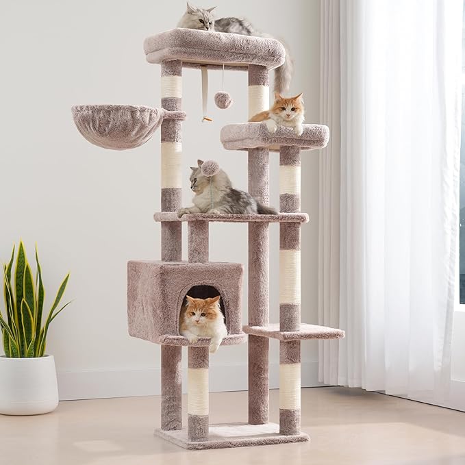 Gitelsnour Cat Tree for Indoor Cats, 55.1 inch Cat Tower - Image 9