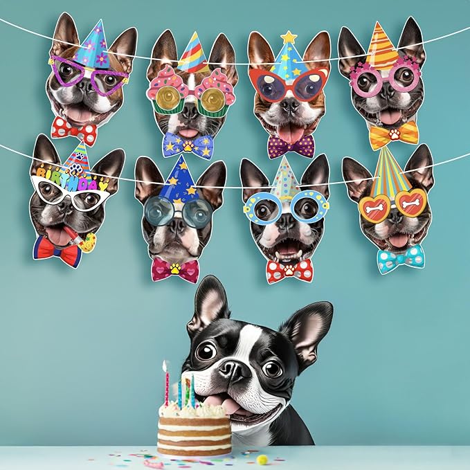 Boston Terrier Birthday Garland — Photographic Boston Terrier Faces Birthday - Image 6