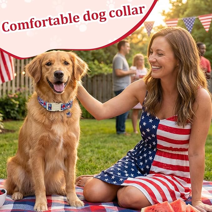 Independence Day Dog Collar, Summer of Patriotism Celebration Dog Collars - Image 6