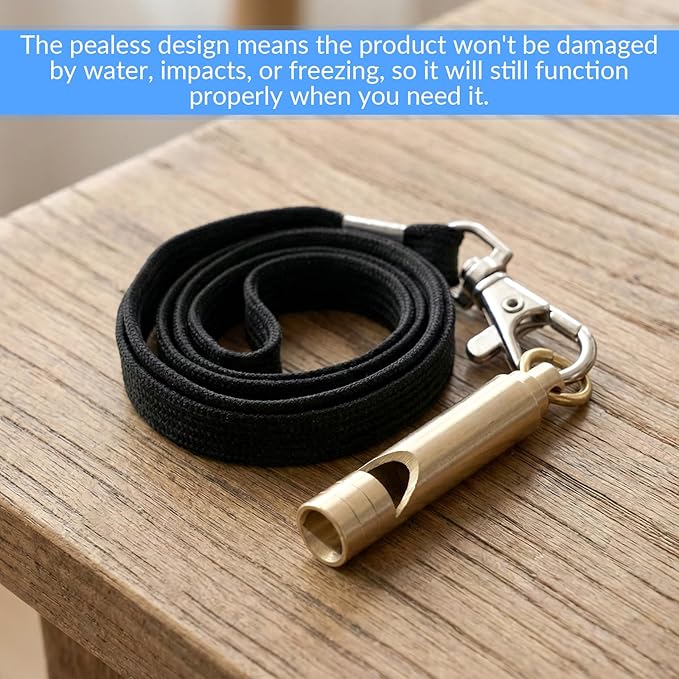2 PCS Brass Survival Whistle, 125 Db Loud Emergency Whistle Portable Survival - Image 7