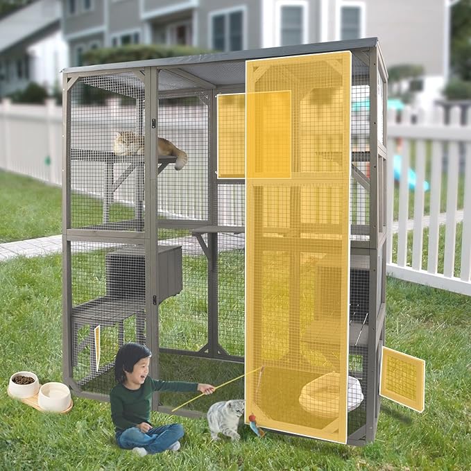 Ketive Catio Outdoor Cat Enclosure Large Window Cat House Walk in Kitty Cage - Image 9