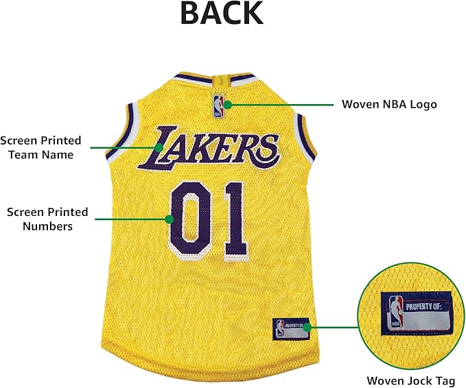NBA LOS ANGELES LAKERS DOG Jersey, Large - Image 8