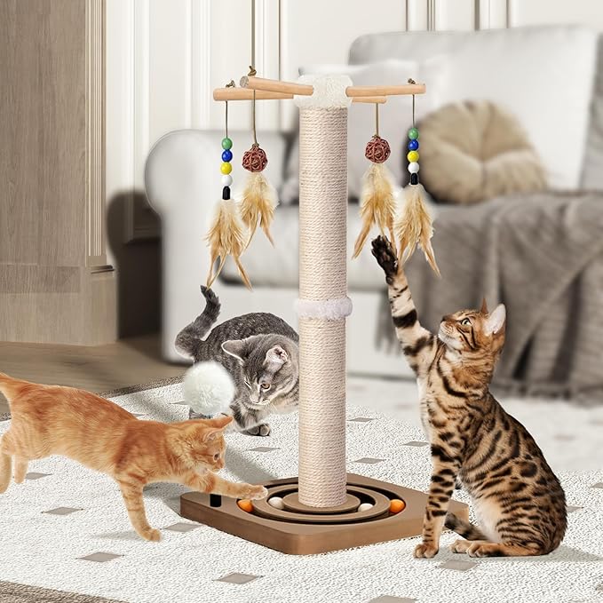 PAROTO Cat Scratching Post, Sisal Cat Tree Tower Scratcher - Image 8
