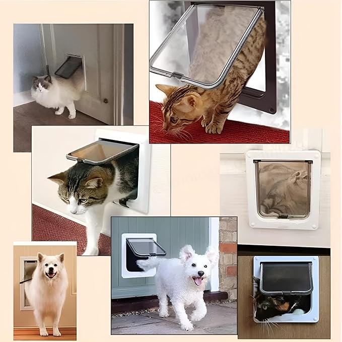 Microchip Cat Flap, Remote Control, Automatic Pet Door 11.73"X10.35", 4-Way - Image 8