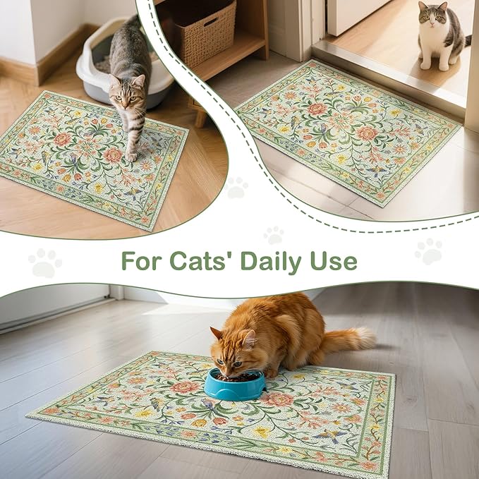 Unicorn Catcher Cat Litter Mat Non-Slip Bottom Litter Box Mat Urine-Proof Soft - Image 7