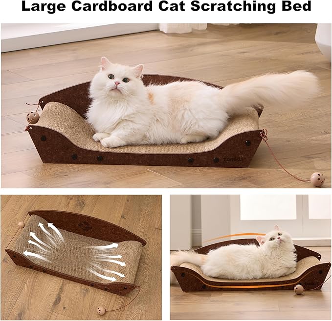 ZOMISIA 26'' Cardboard Cat Scratcher Bed - Image 8