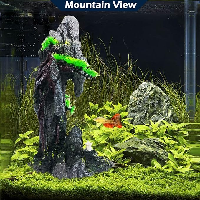 Tall Aquarium Mountain View Stone Decorations Aquarium Ornament Rock Cave - Image 7