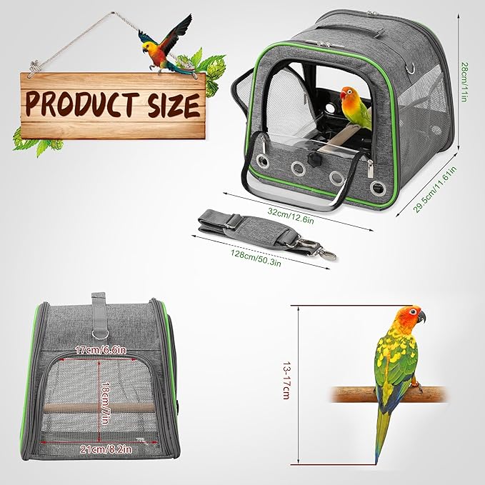 Upgraded Small Bird Carrier, Lightweight and Portable Travel Bird Cage - Image 6