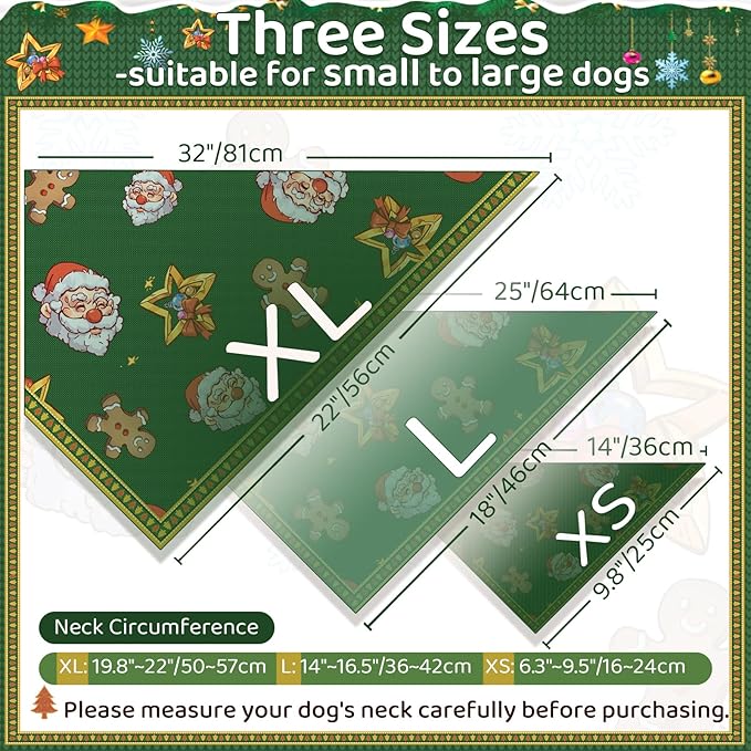 Christmas Dog Bandanas 2 Pack, Holiday Dog Bandanas - Image 7