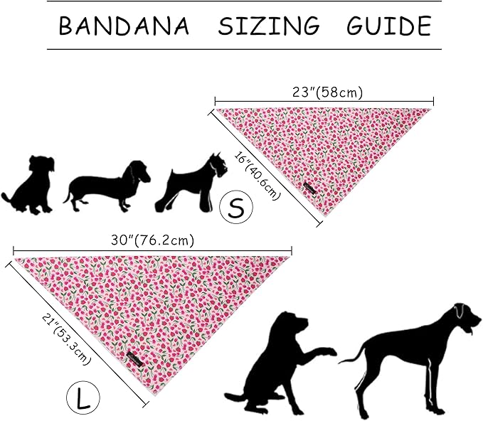 ARING PET Girl Dog Bandanas, Cute Summer Strawbery Cherry Pet Bandana Scarf - Image 7