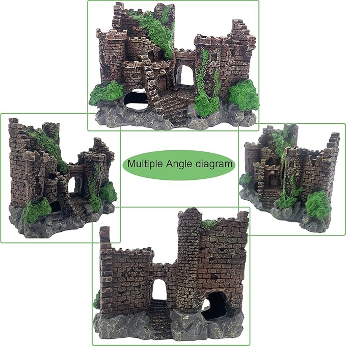 Aquarium Resin Castle Decoration, Ancient Design Fish Tank Ornaments Betta - Image 6