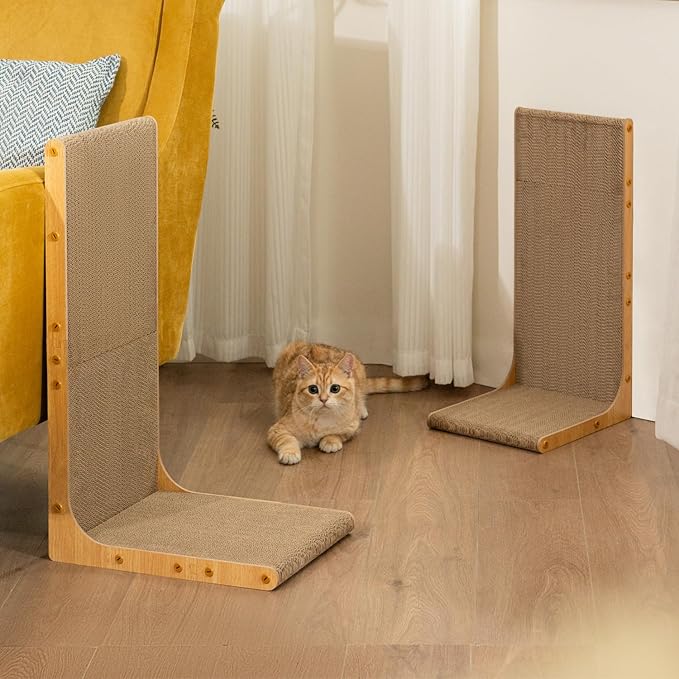 Conlun Cardboard Cat Scratcher, Vertical Wall-Leaning Scratching Board to - Image 7