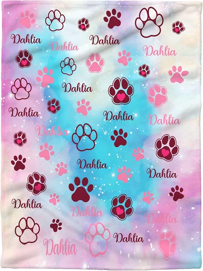 Custom Blanket with Dog Name Personalized Funny Throw Blankets Soft Warm Fleece - Image 7
