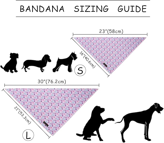 ARING PET Girl Dog Bandanas, Cute Summer Purple Rose Bow Floral Pet Bandana - Image 7