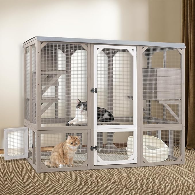 Ketive Catio Outdoor Cat Enclosure, Wooden Cat Catio, Large Weatherproof Cats - Image 8