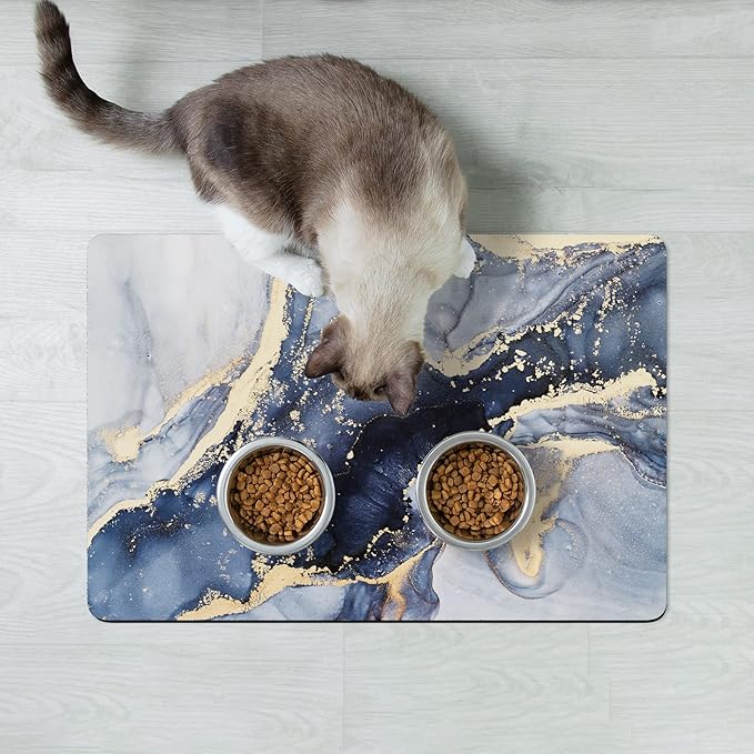 Rnivvi Dog Food Mat, Cute Anti-Slip Rubber Pet Feeding Rug Protect Floors - Image 7