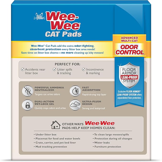 Four Paws Wee-Wee Cat Pee Pads, Disposable Litter Box Mats, Advanced Odor - Image 9