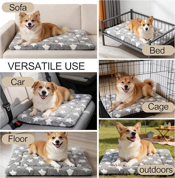 Dog Crate Mat, 4 Piece Reversible Pet Bed, Machine Washable, Small Dogs & Cats - Image 7