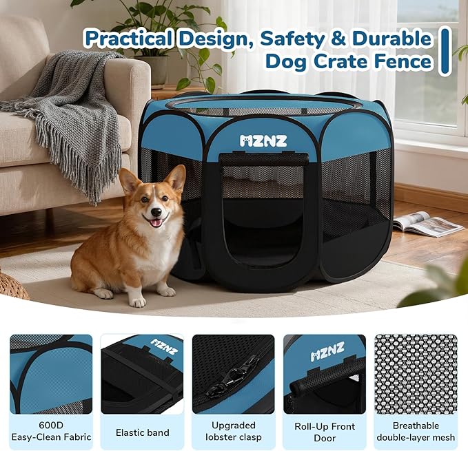 Dog Cat Playpen, Portable Puppy Pet Crate Indoors - Image 7