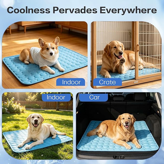 SISROL Cooling Mat for Dogs & Cats, Q-Max>0.4 Chill Fiber Pet Cooling Pad - Image 7