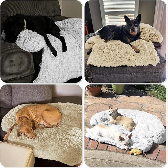 Calming Dog Bed Fluffy Plush Dog Mat - Image 7