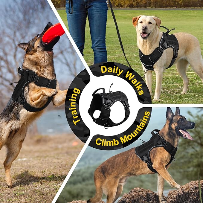 WINGOIN Black Tactical Dog Harness - Image 5