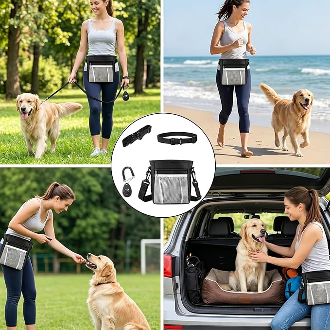 Dog Treat Pouch with Pet Training Clicker, Dog Puppy Training Treat Bag Poop - Image 7