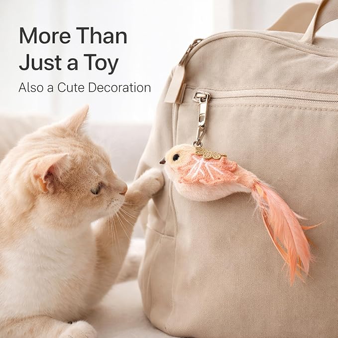 11PCS Realistic Bird Cat Toy Refills – Handmade Feather Cat Toys - Image 7