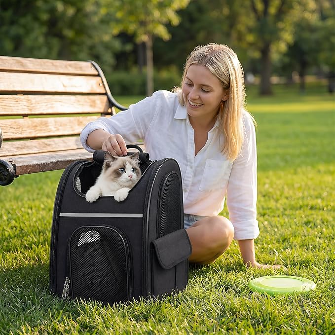 Expandable Cat Backpack Carrier Airline Approved Pet Travel Backpack - Image 9