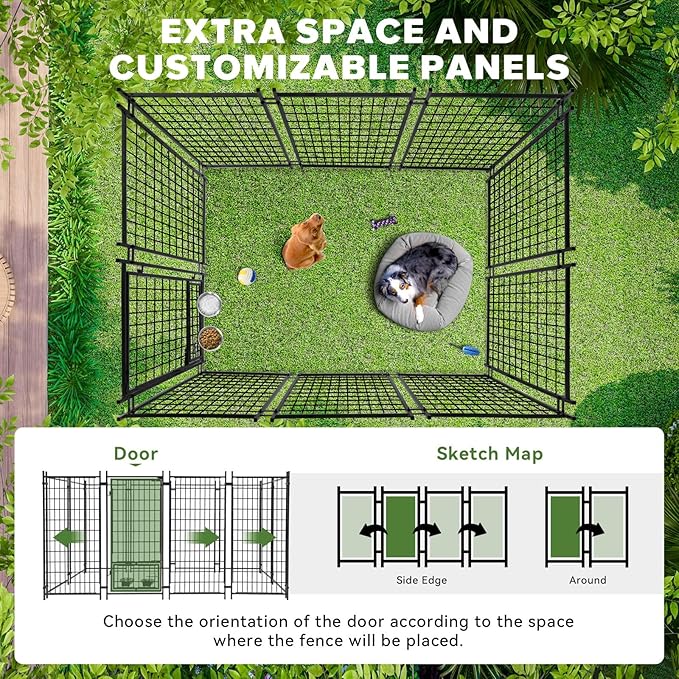 Oranland 6x4x6FT Outdoor Dog Kennel, Heavy Duty Welded Wire Steel Dog Kennel - Image 7