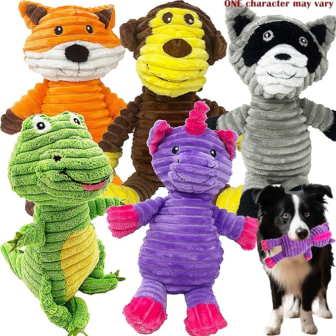 Jalousie Plush Toys Assortment Value Bundle Puppy Pet Mutt Squeak Toy - Image 9