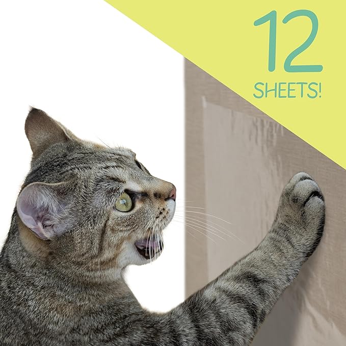 Kitty City Cat Scratch Furniture Protector Tape – 12 Large Clear Double-Sided - Image 7
