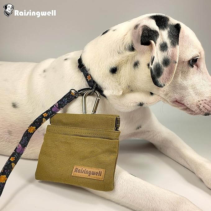 Raisingwell Dog Treat Pouch, Cotton Fabric, Hand Free Dog Walking Bag - Image 6