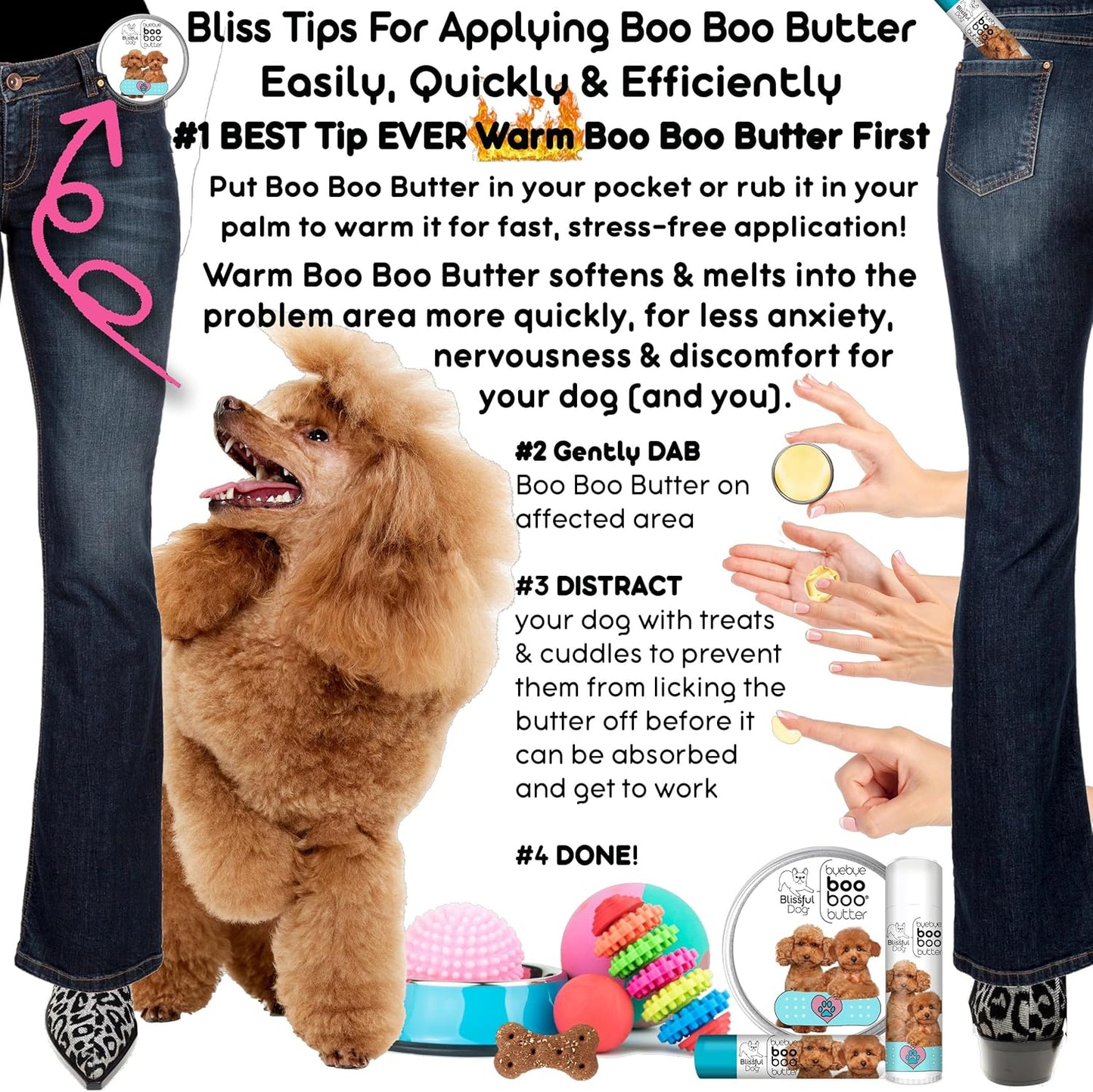 The Blissful Dog .50 oz Tube Poodle Booboo Butter