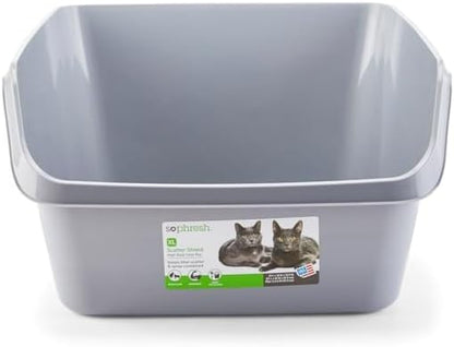 So Phresh by Petco Scatter Shield High-Back Litter Box Grey X-Large 24" L X 18" - Image 2