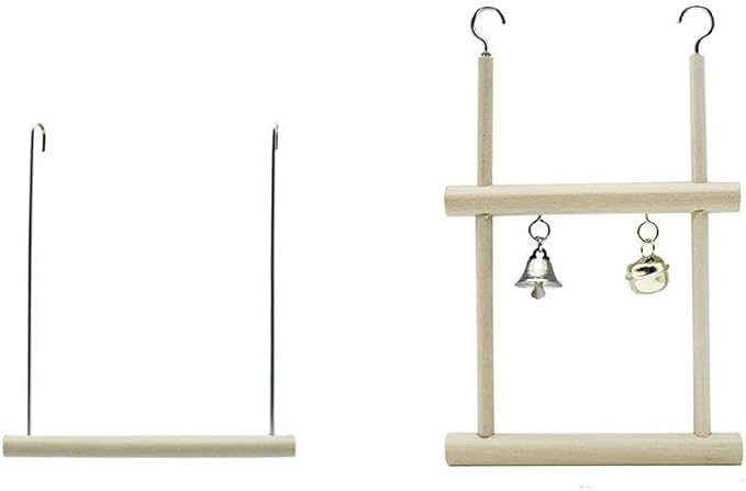 Bird Cage Swings, Natural Wood Pet Bird Swing Toys by Unknown