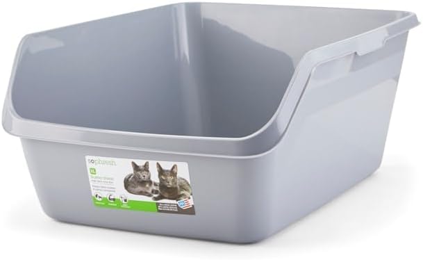 So Phresh by Petco Scatter Shield High-Back Litter Box Grey X-Large 24" L X 18" - Image 3