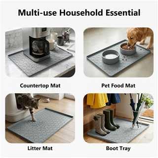 MateeyLife Silicone Mat Waterproof 12"X19", Dog Bowl Mats - Image 5
