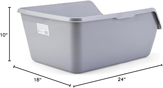 So Phresh by Petco Scatter Shield High-Back Litter Box Grey X-Large 24" L X 18" - Image 5