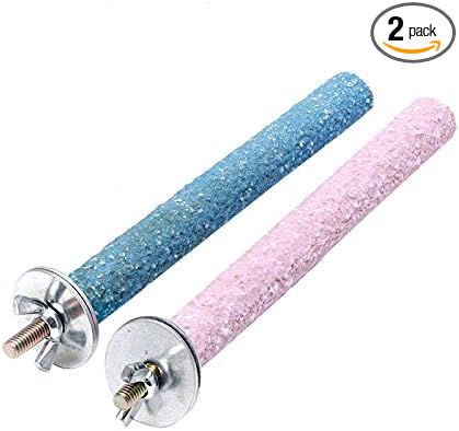 2 Pcs Multi-Color Random Bird Perch Stand Toy Wood Parrot Perch Stand Grinding by Unknown